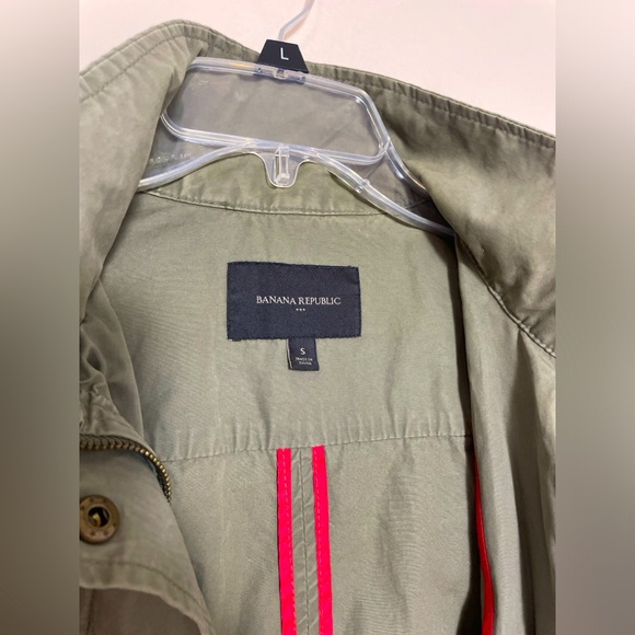Banana Republic Bomber Jacket Womens sz S Olive Green Packable Hoodie Hipster - Picture 12 of 15